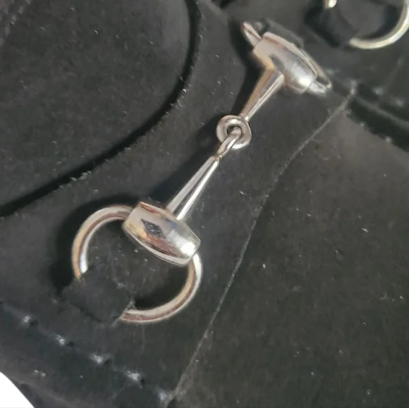 GUCCI 016343 Sylke Black Suede Horsebit Chunky Lug Sole Slip-On Loafers Men's 8½ - Picture 10 of 14